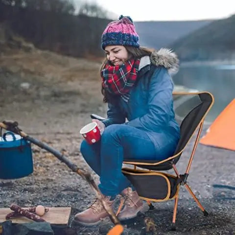 Chaise-camping-pliable-ultra-légère-orange