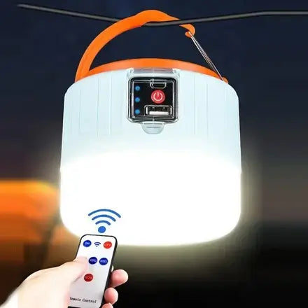 Lampe-camping-solaire-bleue